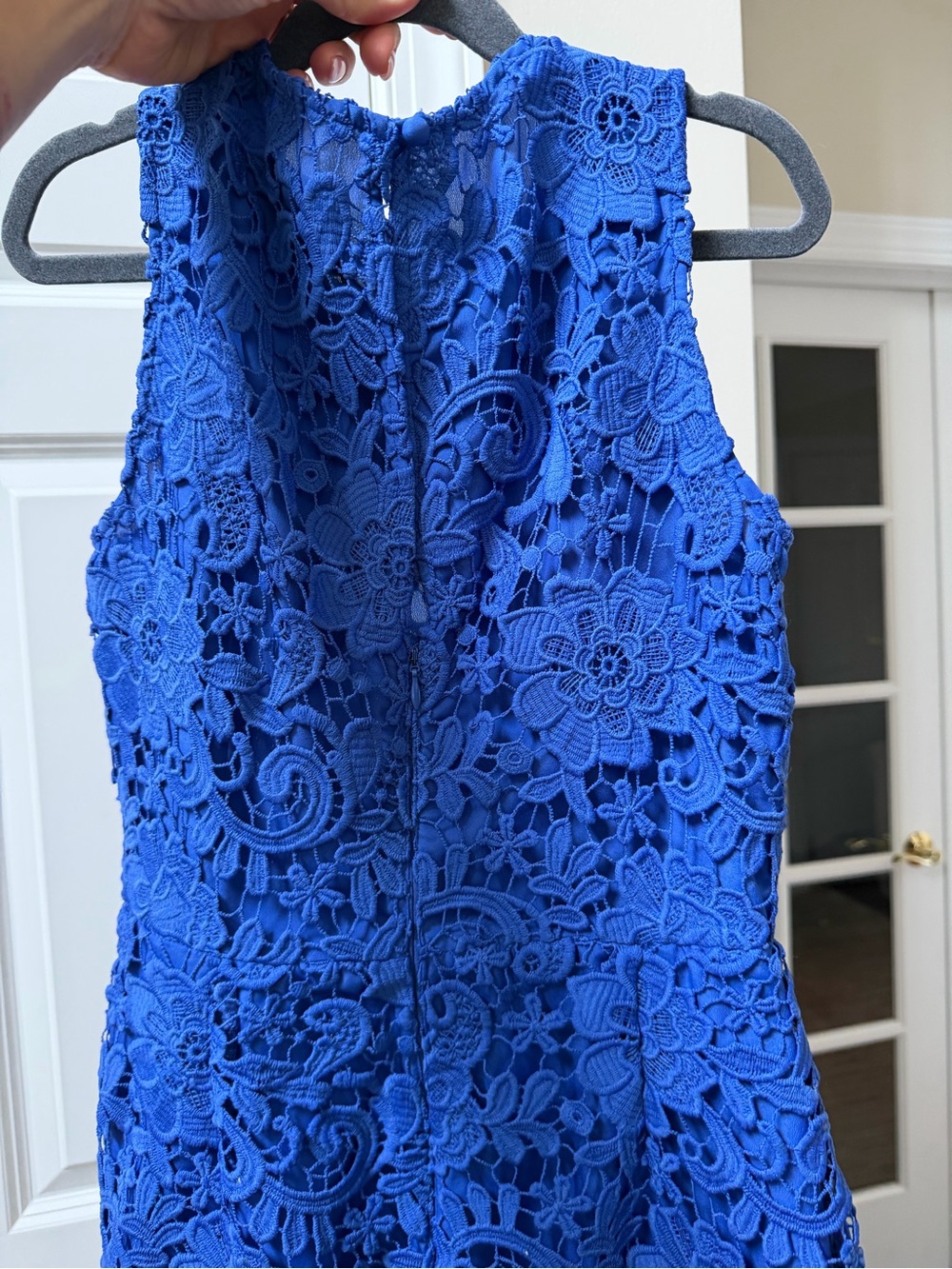 J. Crew Cobalt Blue Floral Lace Midi Dress - Picture 7 of 8